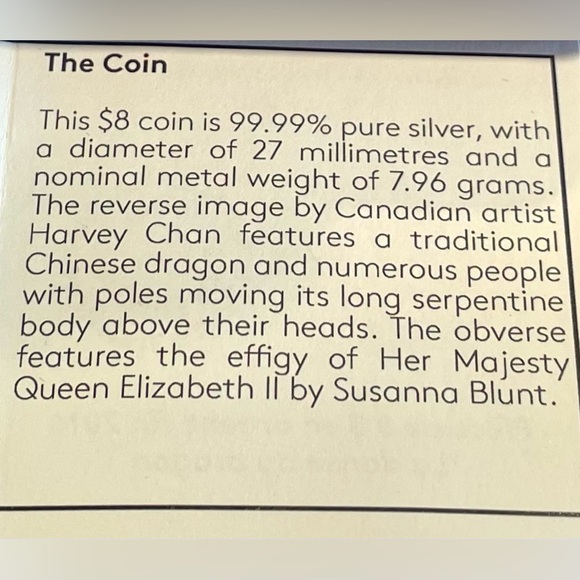 This coin is 99.99% pure silver, with a diameter of 27 millimetres. - Picture 4 of 5